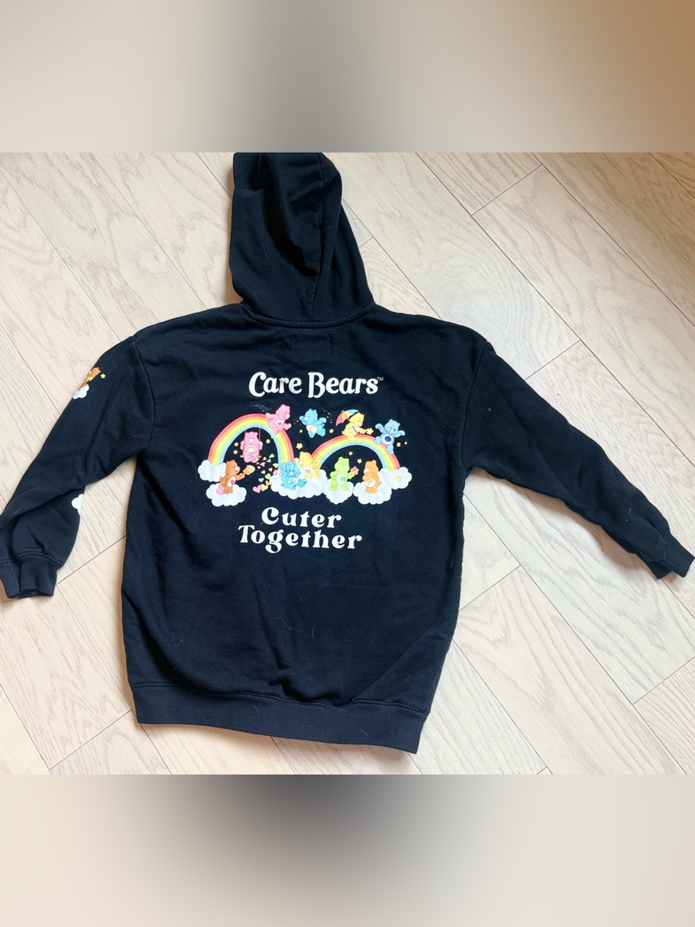 Care Bears "Cuter Together" Black Hoodie with Rainbow Graphic by Old Navy